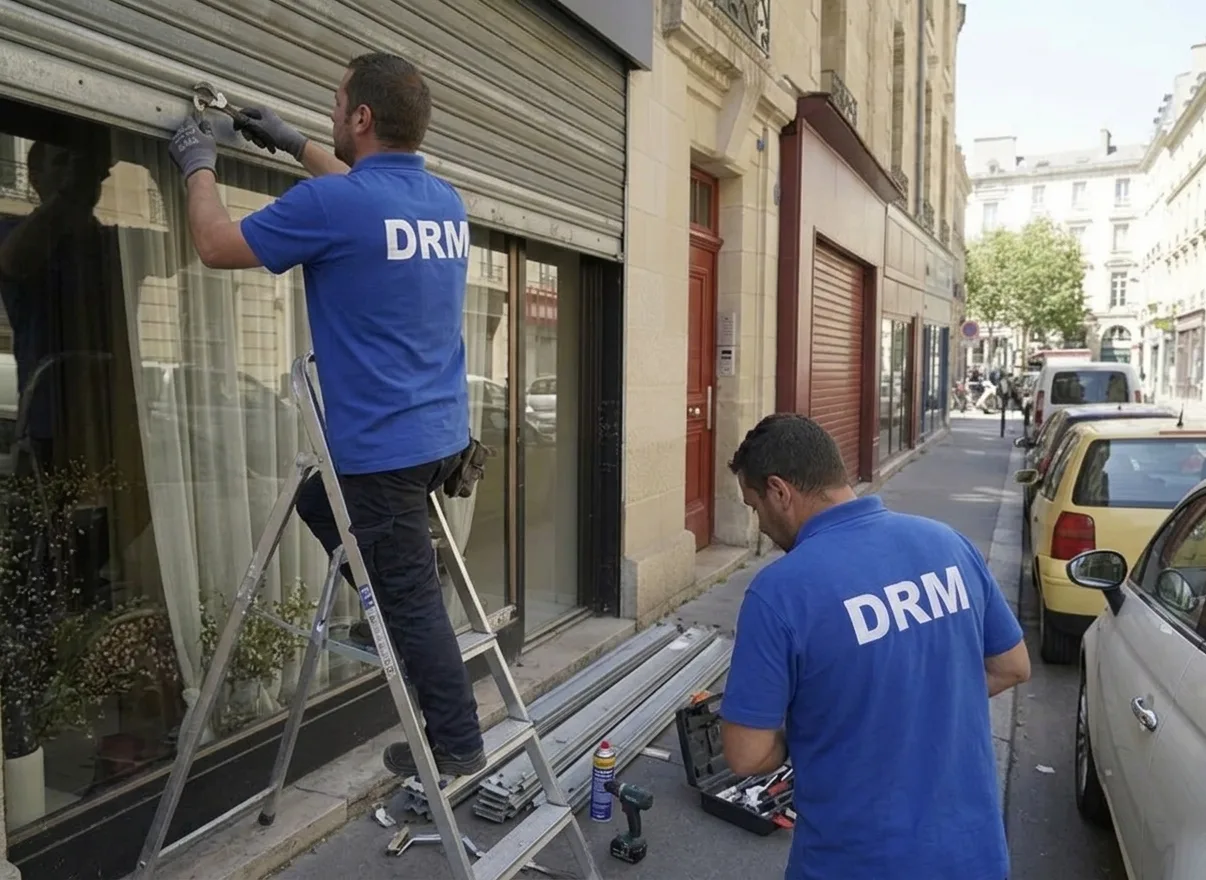 Rideau de boutique débloqué — Rideau métallique à Courbevoie Rideau de boutique débloqué — Rideau métallique à Courbevoie